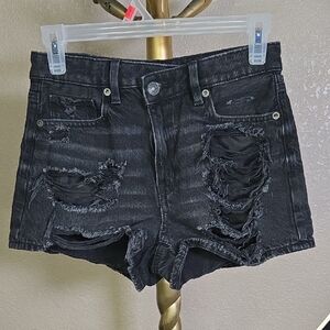 American Eagle Outfitters Ripped Black Jean Shorts